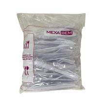 Kit Garfo e Faca Reforçado branco Embalado individualmente Mexa Bem com 50 unidades
