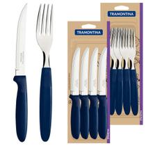 Kit Garfo e Faca Tramontina Aço Inox 24 Peças Conjunto Ipanema Talheres De Mesa Facas Para Churrasco