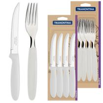 Kit Garfo e Faca Tramontina Aço Inox 24 Peças Conjunto Ipanema Talheres De Mesa Facas Para Churrasco