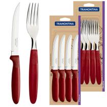 Kit Garfo e Faca Tramontina Aço Inox 24 Peças Conjunto Ipanema Talheres De Mesa Facas Para Churrasco
