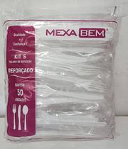 Kit garfo/faca refor mexa bem branco com 50 kits - MEXABEM