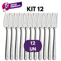 Kit Garfo Mesa Aço Inox Jogo Talher Mesa Jantar Refeição Dia a Dia Bar Restaurante Lanchonete