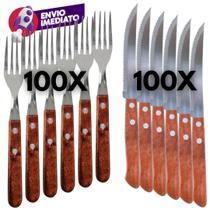 Kit Garfo Refeição E Faca Mesa Talher Em Inox Cabo Madeira Casa Restaurante Churrascaria Bar Buffet Kit Garfo Refeição E Faca Mesa Talher Em Inox Cabo Madeira Casa Restaurante Churrascaria Bar Buffet