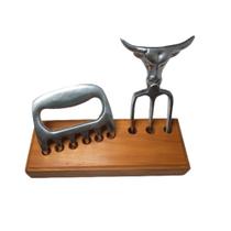 kit Garfo Tridente E Garra De Urso aluminio churrasco