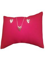 Kit Gargantilha e Brinco Coração Liso de Prata 925 Kit Gargantilha e Brinco Coração Liso de Prata 925