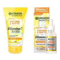 Kit Garnier Uniform and Matte Facial Vitamina C Sérum 15 mL + Gel de Limpeza - Antissinais, Clareador / Skin Care Kit Garnier Uniform and Matte Facial Vitamina C Sérum 15 mL + Gel de Limpeza - Antissinais, Clareador / Skin Care