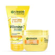 Kit Garnier Vitamina C Gel de Limpeza Facial Uniforme + Hidratante Facial Antimanchas Toque Seco 85g Kit Garnier Vitamina C Gel de Limpeza Facial Uniforme + Hidratante Facial Antimanchas Toque Seco 85g