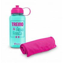 Kit garrafa 1 litro + e toalha fit - treino e agua fresca - BRASFOOT