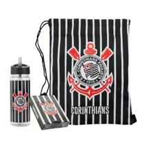 Kit Garrafa 450ml Corinthians C/ Mochila Tipo Saco E Baralho de 54 Cartas Zap Licenciado