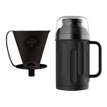 Kit Garrafa 500ml Café Termolar + Suporte Café Mor Preto