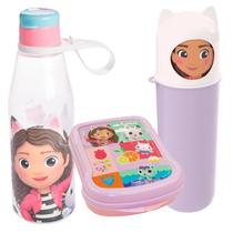 Kit Garrafa Box Multiuso Lúdico e Sanduicheira Casa Mágica da Gabby