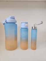 Kit Garrafa De Água Squeeze Motivacional Adesivo 2d