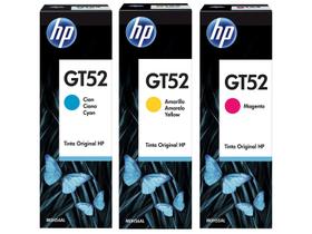 Kit Garrafa de Tinta Original HP GT52 - Amarelo + Ciano GT52 + Magenta GT52