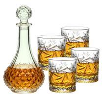 Kit Garrafa Decanter Vidro Whisky Tampa Licoteira Vinho Decorativo + 4 Copos Baixo Whisky Kit Garrafa Decanter Vidro Whisky Tampa Licoteira Vinho Decorativo + 4 Copos Baixo Whisky