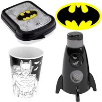 Kit Garrafa Garrafinha Batman Morcego Pote Potinho Copo Meninos Kit Garrafa Garrafinha Batman Morcego Pote Potinho Copo Meninos