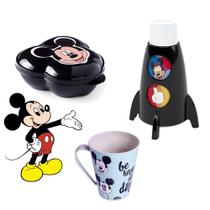 Kit Garrafa Garrafinha Mickey Mouse Pote Potinho Copo Caneca