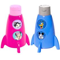 Kit Garrafa Infantil de Foguete Mickey e Minnie p/ Suco e Refrigerante