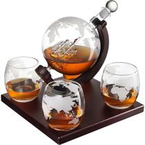 Kit Garrafa Licoreira 4 Copos Decanter Whiskey Vodka Barco Kit Garrafa Licoreira 4 Copos Decanter Whiskey Vodka Barco
