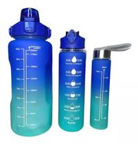 Kit Garrafa Motivacional de Agua 3 em 1 Personalizada 2L 900ml 500ml