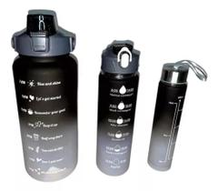 Kit Garrafa Motivacional de Agua 3 em 1 Personalizada 2L 900ml 500ml - bbless