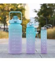 Kit Garrafa motivacional de Água 3 em 1 Personalizada 2lts, 900ml e 500ml - Weeze