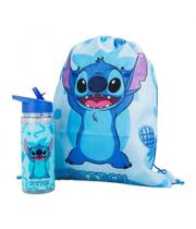 Kit Garrafa Stitch Tropical Azul 450Ml Com Mochila Saco Disney Kit Garrafa Stitch Tropical Azul 450Ml Com Mochila Saco Disney