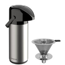 Kit Garrafa térmica 1 Litro Inox Verona + Coador de Inox Filtro de café Permanente Unitermi