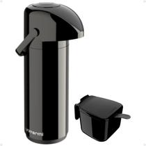 Kit Garrafa Térmica 1 Litro Sistema Pressão Verona Açucareiro 350 ML Garrafa Alça Ampola de Vidro