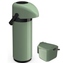 Kit Garrafa Térmica 1 Litro Verona + Açucareiro 350 ML Garrafa Alça Ampola de Vidro