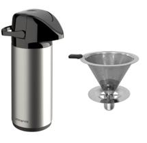 Kit Garrafa Térmica 1,0l Inox + Coador Eco Inox 103 Unitermi