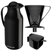 Kit Garrafa Térmica 1L Siena Suporte Porta Filtro de Café 102 103 Açucareiro com Colher Unitermi