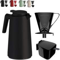Kit Garrafa Térmica 1L VerCelli Suporte Porta Filtro de Café 102 e 103 Açucareiro 350 ML Unitermi