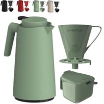 Kit Garrafa Térmica 1L VerCelli Suporte Porta Filtro de Café 102 e 103 Açucareiro 350 ML Unitermi