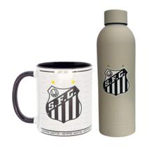 Kit Garrafa Térmica 500ml e Caneca Pop 350ml Santos FC Time de Futebol Kit Garrafa Térmica 500ml e Caneca Pop 350ml Santos FC Time de Futebol