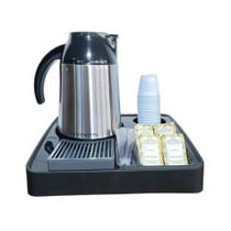 Kit Garrafa Térmica Berlim Inox Bandeja Organizadora Servire I Preto Unitermi