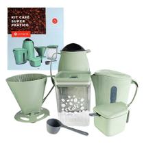 Kit Garrafa Térmica Café Chá Super Prático Cozinha com 6 Peças
