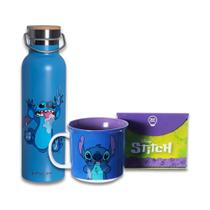 Kit Garrafa Térmica Camp Stitch 600ml e Caneca Disney Stitch 350ml