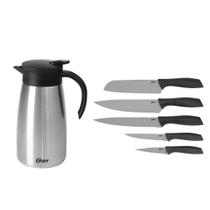Kit Garrafa Térmica Casselbeck 1L Com Jogo de Facas Dunkirk 5 Peças Oster Inox