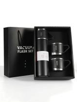 Kit Garrafa Térmica com 2 Canecas de 500ml em Aço Inoxidável - Vacuum