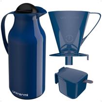 Kit Garrafa Térmica de 1L Siena + Suporte Porta Filtro de Café 102 e 103 + Açucareiro Unitermi