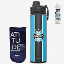 KIT Garrafa Térmica Gocase Fresh 650ml Oficial do Grêmio com eco saquinho protetor Molib