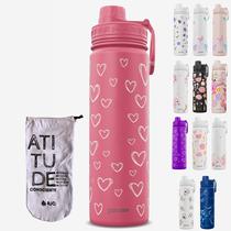 KIT Garrafa Térmica Gocase Original Premium Estampas 650ml com saquinho protetor