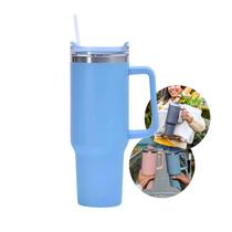 Kit Garrafa Térmica Inox 2 Unidades Copo Térmico Com Canudo Quencher Com Alça