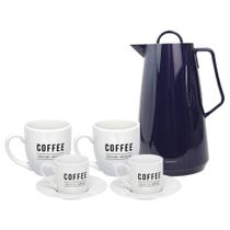 Kit Garrafa Térmica Ofel 1L Com 2 Xícaras Para Café E 2 Canecas 300ml - Hauskraft