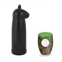 Kit Garrafa Termica Pressao Nobile 1,9 Litros Preta + Pote para Erva Mate 1,5l