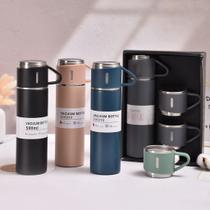 Kit Garrafa Térmica Quente/Frio 500ml + 3 Xícaras - COR ALEATÓRIA