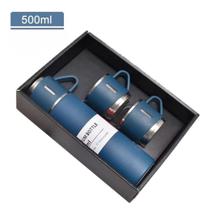Kit Garrafa Térmica Vacuum 500ml Com 3 Xícaras - Flask