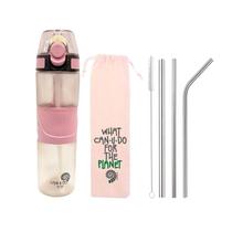 Kit Garrafa Tritan + 5 em 1 Prata (shake 8mm)