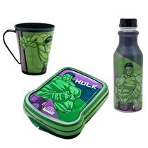 Kit Garrafinha Infantil 500ml Retrô, Caneca Infantil 360ml e Sanduicheira infantil Plasútil