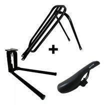 Kit Garupa Reta Bh + Descanso Central Cavalete + Selim Banco GTS Bmx